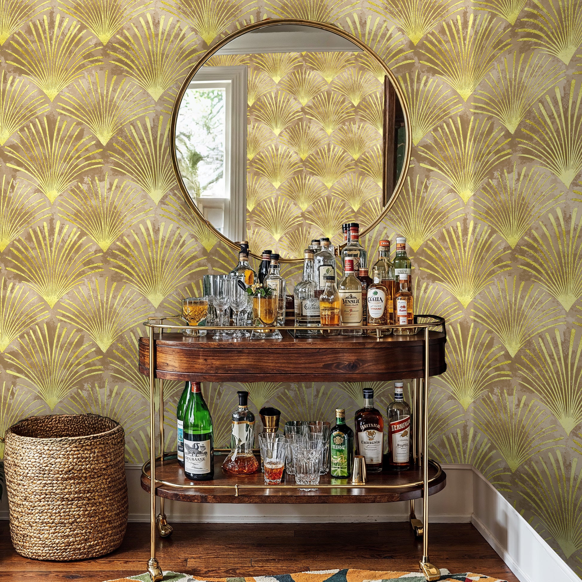Gold Art Deco Wallpaper