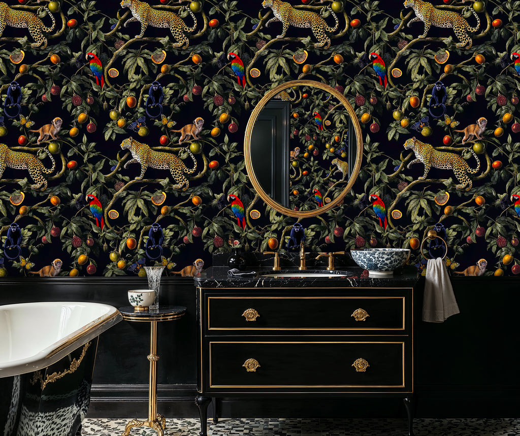 Leopard and Monkey Jungle Wall Mural