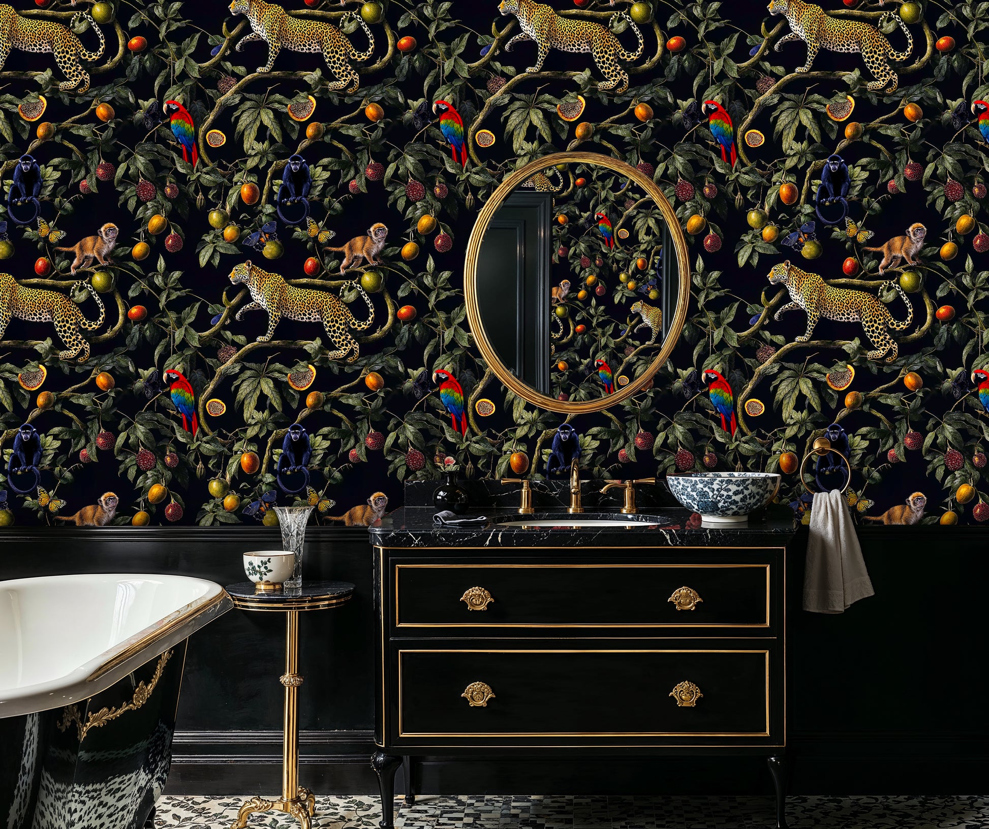 Leopard and Monkey Jungle Wall Mural