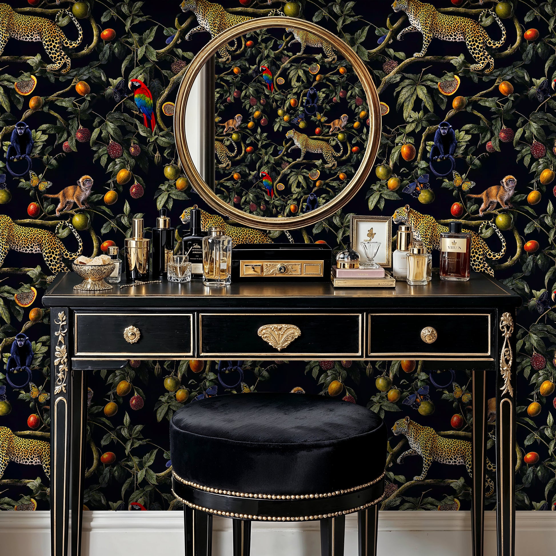 Leopard and Monkey Jungle Wall Mural