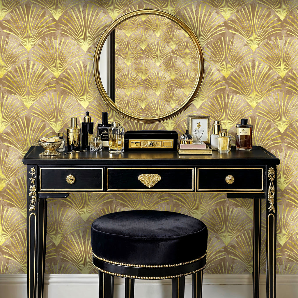 Gold Art Deco Wallpaper
