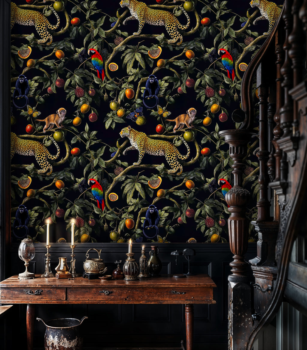 Leopard and Monkey Jungle Wall Mural