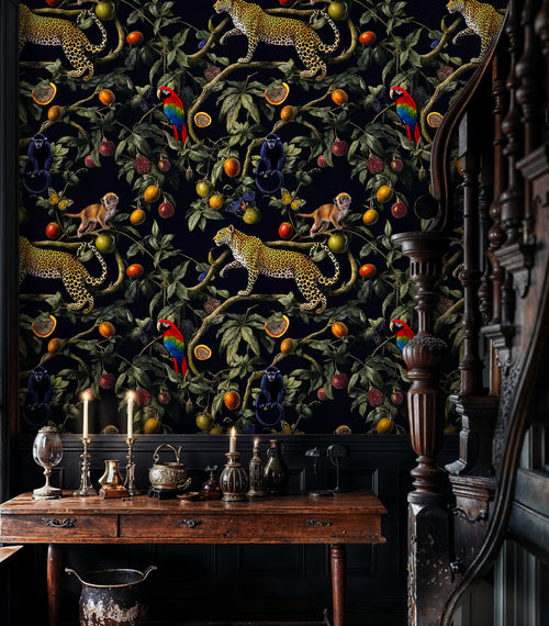 Leopard and Monkey Jungle Wall Mural