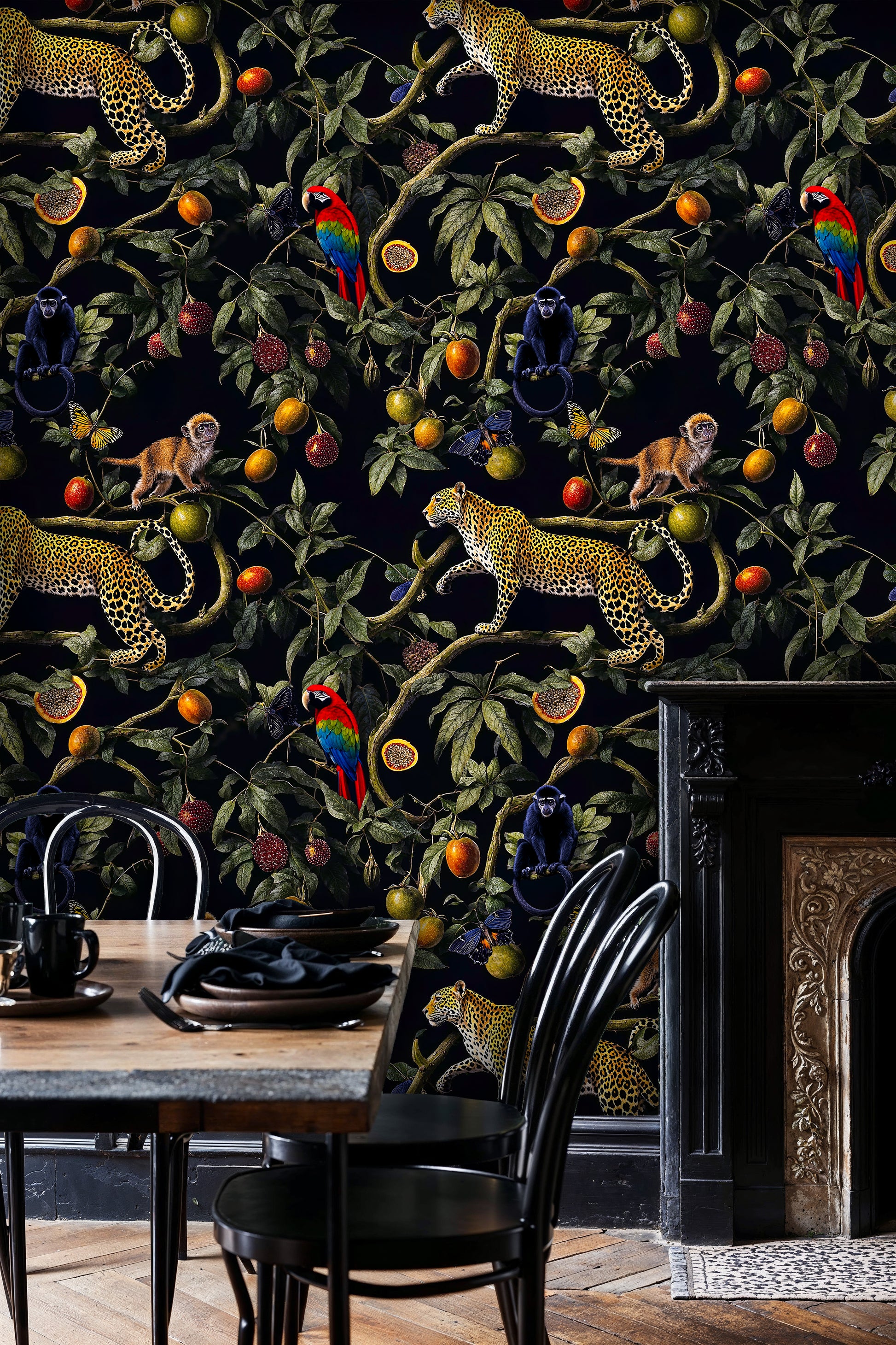 Leopard and Monkey Jungle Wall Mural