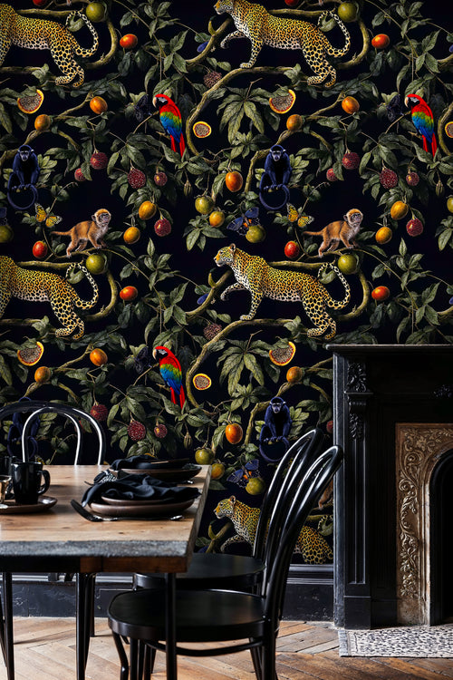 Leopard and Monkey Jungle Wall Mural