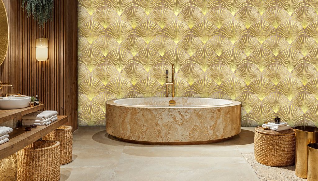 Gold Art Deco Wallpaper